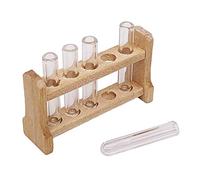 Set di 5 tubi di prova in vetro Laboratory con ripiano in legno Set 1:12 Miniatu Minitor accessori per la casa delle bambole malattie di transizione