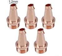 Set di 5 ugelli per saldatura in rame per filettatura M16, progettati per alimentatore a filo H35, supporta fili di diverse dimensioni da 0 8 a 2 0 mm con dissipazione del calore migliorata (1,2 mm)