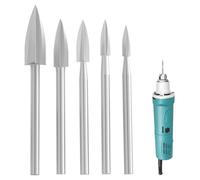 Set di 5 utensili per incisione HSS - frese per legno per Dremel accessori e utensili rotanti, dimensioni 3 - 8 mm, strumento per intaglio del legno e modellismo (gambo da 1/8")