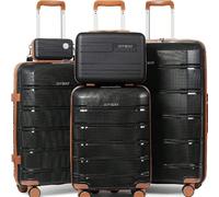 Set di 5 valigie rigide in ABS Joyway da 20, 24 e 28 pollici, dotate di ruote a 360° e lucchetto TSA, adatte come bagaglio a mano per viaggi, affari e vacanze, volume generoso Set Valigie 5 Pezzi in A