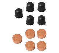 Set di 5 valvole di ricambio in sughero per trombone, con cuscinetto in sughero e supporti in silicone nero, parti di riparazione per tromba e sassofono, isolamento acustico per cornetta
