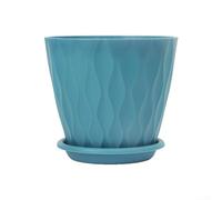 Set di 5 vasi da fiori con supporto, design ondulato, per balcone e giardino, pratico per tutti i tipi di piante (blu)