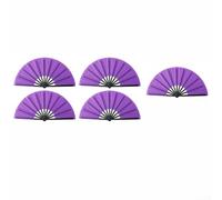 Set di 5 ventagli pieghevoli da 33 cm, per matrimoni, eventi all'aperto, pratica di danza e uso delle feste, leggeri e costruiti, colore: viola