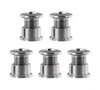 Set di 5 viti a corona in acciaio inox per manovella semplice/doppia/tripla, argentate, robuste e durevoli (A)