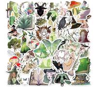 Set di 50 adesivi a forma di strega dei cartoni animati, in vinile, ideali per laptop, cellulare, scrapbook, valigia, casco, skateboard, bicicletta e auto, foreste Witches Stickers