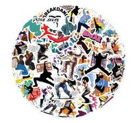 Set di 50 adesivi da danza per auto, laptop, telefono, chitarra, skateboard, moto, break dance stickers, in vinile, impermeabili, per adolescenti, bambini, adulti