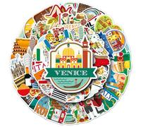 Set di 50 adesivi in vinile per laptop, diario, scrapbooking, album fotografico, decorazioni italiane, bandiere e souvenir di Milano, Toscana e Firenze, Cute yidali Stickers