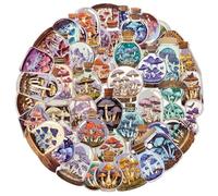 Set di 50 adesivi vintage Mushrooms per auto, computer portatile, chitarra, skateboard, moto, bicicletta, mushrooms stickers set di adesivi trasparenti in vinile impermeabile per adolescenti bambini