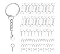 Set di 50 anelli portachiavi da 25 mm, portachiavi in metallo, per appendere decorazioni, portachiavi in metallo, adatto per fai da te e creazione di gioielli