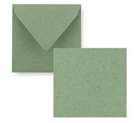Set di 50 biglietti singoli quadrati, da 15 x 15 cm, con buste, ideale per biglietti di auguri e altro ancora, in carta kraft grigia, della serie FarbenFroh di Gustav Neuser, 50 pezzi