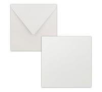 Set di 50 biglietti singoli quadrati, da 15 x 15 cm, con buste, ideale per biglietti di auguri e altro ancora, colore: grigio chiaro, della serie FarbenFroh di Gustav Neuser