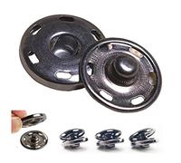 Set di 50 bottoni automatici da cucire, bottoni a pressione in metallo, bottoni a pressione per cucire vestiti, 19 mm (nero pistola)