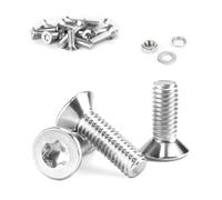 Set di 50 bulloni M5, bulloni e dadi a testa svasata M5 x 25 mm, in acciaio inossidabile, viti a testa piatta con rondelle, viti Torx, viti a testa svasata a filettatura completa per mobili in legno