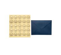 Set di 50 buste di alta qualità verde/blu con cuore in rilievo dorate, set per inviti di nozze, biglietti di invito per feste, cartoline, regalo (1 set blu)
