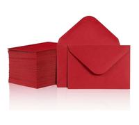 Set di 50 Buste in Carta Kraft, Buste da lLettera Rosso Carta Formato 110 x 160 mm buste con lembo a punta, per Inviti Fatti a Mano, Cartoline, Biglietti di Auguri, Matrimonio, Compleanno