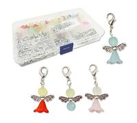 Set di 50 ciondoli a forma di angelo custode fai da te con perline, per gioielli fai da te, per matrimoni, battesimi, baby shower, Natale, compleanni, regali