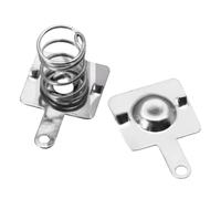 Set di 50 coppie di molle e piastre per batterie AA e AAA, in metallo argentato, contatti positivo e negativo, dimensioni 10 x 9 mm.