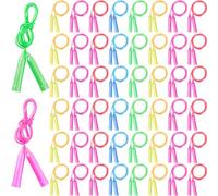 Set di 50 corde per saltare per bambini, corde per saltare colorate, 2,2 m, corda per saltare regolabile, corde per saltare per feste per bambini, attività all'aperto divertenti per esercizi fitness