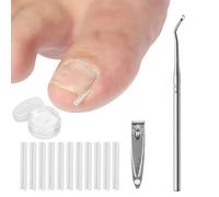 Set di 50 correttori per unghie incarnite, kit di trattamento per la correzione delle unghie incarnite, kit per la rimozione dell'unghia incarnita, senza dolore, con sollevatore per unghie dei piedi
