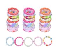 Set di 50 elastici per capelli in nylon colorato per donne, ideali per l'uso quotidiano, feste o come regalo, colori e fantastici motivi, adatti per tipi di capelli e rinforzi