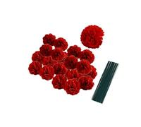 Set di 50 fiori di garofano in seta artificiale con steli,per matrimoni,decorazioni per la casa,feste, corone da polso,composizione floreale, teste di garofano da 7,6 cm con steli da 20,3 cm(rosso)