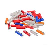 Set di 50 fusibili in ceramica per auto a siluro - Assortimento di fusibili per auto 5A 8A 16A 25A compatibile con vecchi veicoli, bianco+blu+giallo+rosso
