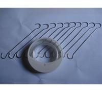 Set di 50 Ganci Doppio Metallo 20cm per Lavagna Plv + Bobina Filo Nylon