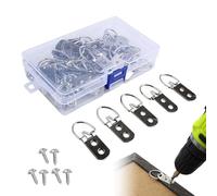 Set di 50 ganci per appendere quadri, ad alte prestazioni, con anello a D e ganci dentati, robusti ganci per quadri, specchi e tela, ganci per cornici con viti