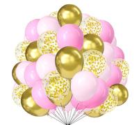 Set di 50 palloncini in lattice color oro rosa pastello da 25,4 cm, coriandoli in lattice per ragazze e donne, compleanni, baby shower, matrimoni, feste di nozze