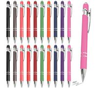 Set di 50 penne a sfera ergonomiche, colorate e antiscivolo, con alloggiamento grande, set di 10 colori, inchiostro nero multicolore per ufficio, pratica, scuola