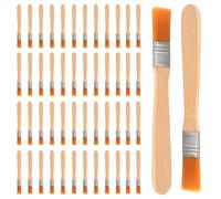 Set di 50 pennelli a setola, set di pennelli piatti, con manico in legno, 13,5 cm, piccoli pennelli per vernice, fai da te, per pittura, colori artistici, set di pennelli per finestre