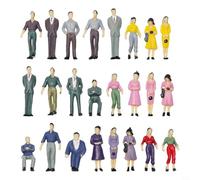 Set di 50 personaggi modellistici seduti e in piedi per 1:50 corsia, passeggeri in plastica dipinti a mano con 6 panchine per 1:75, persone realistiche per scene della stazione e diorami