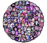 Set di 50 pezzi di adesivi gotici - Pacchetto di adesivi gotici viola in vinile impermeabile per laptop, auto, moto, skateboard, bagagli - Decalcomanie graffite cool per gli amanti del gotico