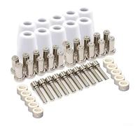 Set di 50 pezzi di materiali di consumo per taglio al plasma per torcia PCM-500i e PT-31XL, include ugello a spirale a punta elettrodo per coppa ad anello, sostituisce 21008A 20862 2