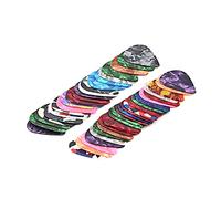 Set di 50 plettri colorati in celluloide per chitarra, 0,7 mm, triangolari, per acustico, ukulele e basso