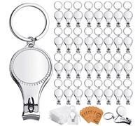 Set di 50 portachiavi con tagliaunghie con cartellini di escort bianchi con coulisse sacchetti in organza apribottiglie portachiavi per feste, bomboniere, decorazioni regalo, souvenir per ospiti