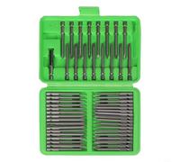 Set di 50 punte per cacciavite extra lunghe con custodia, punte in metallo da 75 mm per cacciavite Torx a stella esagonale, finitura argento, utensili manuali per riparazioni in officina
