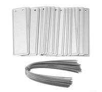 Set di 50 targhette per piante in alluminio, con filo, scrivibili su entrambi i lati, resistenti alle intemperie, in metallo, per alberi, piante, giardino, ciondolo in metallo bifacciale