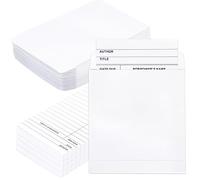 Set di 50 tasche e carte per biblioteca, carte di check-out per biblioteche, buste autoadesive per scuola, ufficio, biblioteca pubblica libri