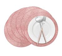 Set di 50 tovagliette rotonde in carta glitterata color oro rosa da 30 cm e usa e getta con centrini dorati, per matrimoni, banchetti, feste, casa, tavolo da pranzo
