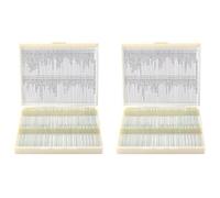 Set di 50 vetrini per microscopio preparati, vetrini per microscopio con scatola di immagazzinaggio in legno, vetrini per microscopio preparati per l'istruzione di base in scienze biologiche