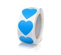 Set di 500 adesivi a forma di cuore blu - 25 mm - Piccolo codice colore - Per matrimonio, scrapbooking, regali