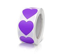 Set di 500 adesivi a forma di cuore viola - 25 mm - Piccolo codice colore - Per matrimonio, scrapbooking, regali