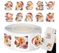 Set di 500 adesivi natalizi a forma di animali di ringraziamento, adesivi per buste per artigianato, adesivi di carta per progetti fai da te, per le vacanze per bambini e adulti, calza della