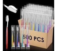 Set di 500 spazzolini da denti e dentifricio confezionati singolarmente, perfetti per hotel, scuole e donazioni senza fissa dimora