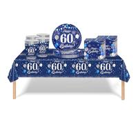 Set di 53 decorazioni per la tavola per 60° compleanno, con piatti e tovaglioli, per donne, uomini e lui, decorazione per la tavola per il 60° compleanno, regalo per il 60° compleanno