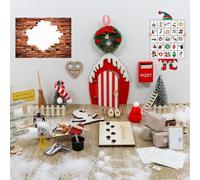 Set di 54 porte del gnomo, accessori per Natale, in miniatura, gnomo, accessori per cantiere, con set da forno, buste, decorazione per la cameretta dei bambini, regalo fai da te per l'avvento e il
