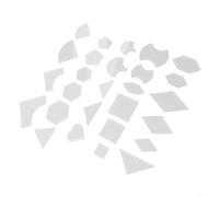 Set di 54 sagome geometriche in acrilico per patchwork e cucito, fai da te, con sezioni di taglio e campioni per la precisione del design