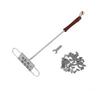 Set di 55 lettere per marcare la carne, ferro da barbecue personalizzato per bistecche, hamburger, pane, manico in legno resistente al calore, corpo in alluminio, timbro personalizzato per griglia da
