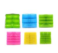 Set di 56 bigodini in plastica, auto-aderenti, in 6 misure, strumenti per lo styling per capelli lunghi, corti, fini, spessi, per salone e uso domestico